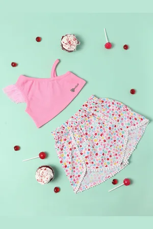 Nauti Nati Girls One Shoulder Frilled Top With Shorts