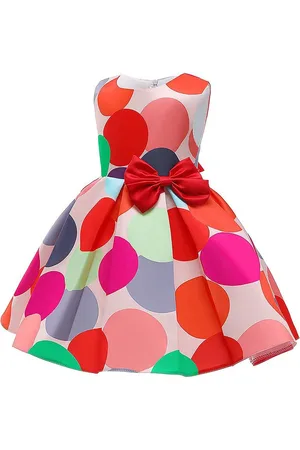Miss & Chief Embellished Print Satin A-Line Dress