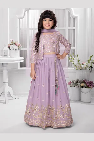 Tiny Kingdom Girls Embroidered Sequinned Ready to Wear Lehenga & Blouse With Dupatta
