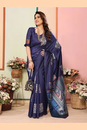 Moda Rapido Floral Zari Silk Blend Banarasi Saree