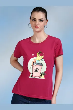 Moda Rapido Women Printed Bio Finish Applique T-shirt