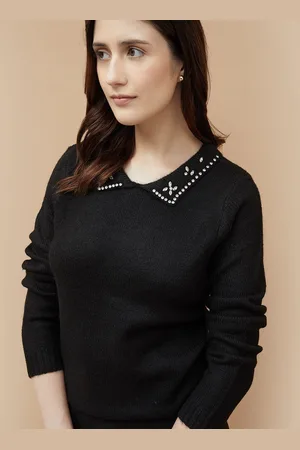 Lifestyle Women Embellished Solid Sweater