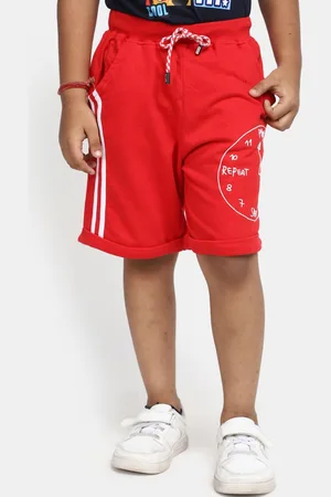 V-Mart Boys Typography Printed Cotton Shorts