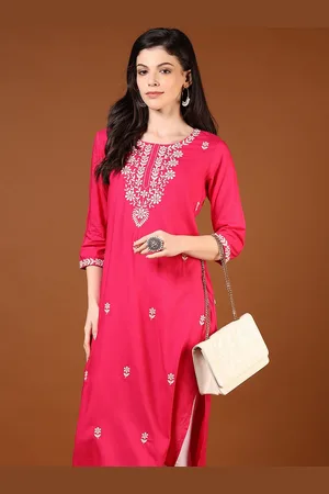 V-Mart Women Ethnic Motifs Embroidered Thread Work Kurta