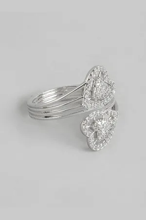 DressBerry Stone Studded Heart Shaped Finger Ring