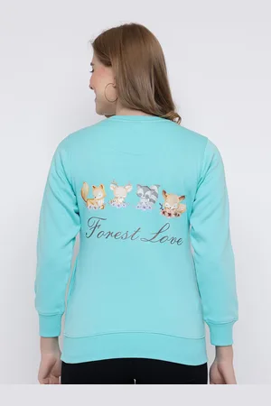 Cheribell Women Solid Round Neck Pullover Sweatshirt