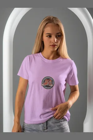 Moda Rapido Women Printed Extended Sleeves Applique T-shirt