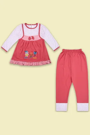 Wish Karo Girls Printed Round Neck Top With Trouser