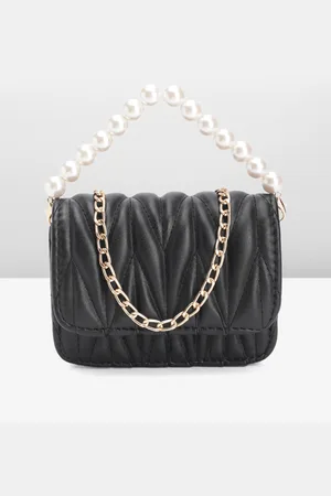 DressBerry Quilted Structured Satchel Bag