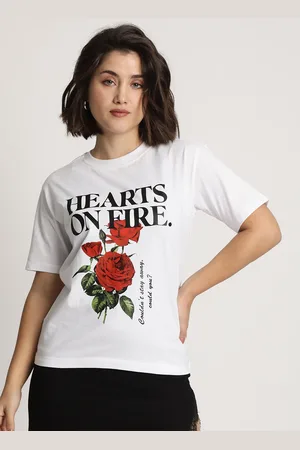 IVOC Women Typography Printed Applique T-shirt