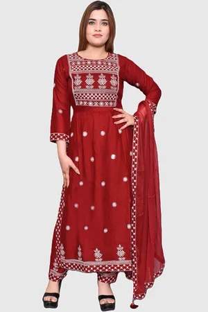 Moda Rapido Women Floral Embroidered Regular Thread Work Kurta with Trousers & With Dupatta