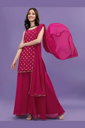 Ethnic Yard Women Ethnic Motifs Embroidered Regular Kurta with Palazzos & With Dupatta