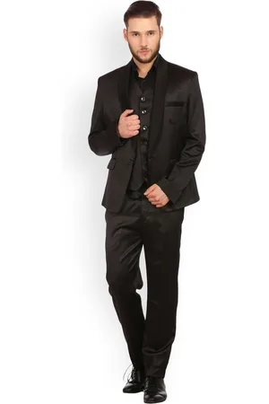 Wintage Men Black Single-Breasted Regular Fit Party Suit