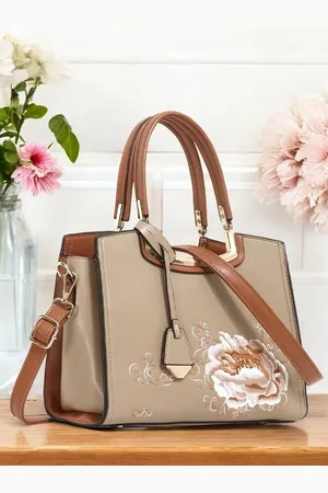 EXOTIC Women Floral Printed Structured Handheld Bag