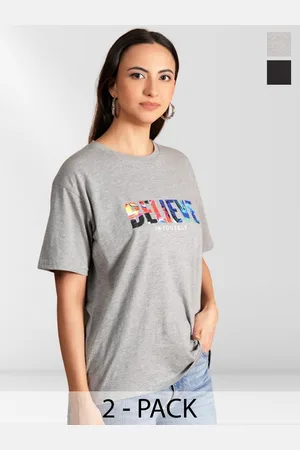 Metronaut Women Typography 2 Printed Applique T-shirt