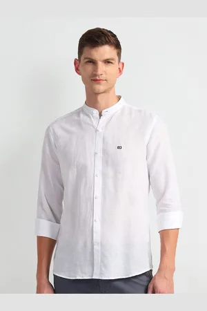 Arrow Slim Fit Band Collar Casual Shirt