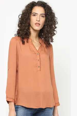 Gipsy Women Brown Solid Shirt Style Top
