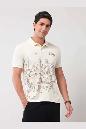 Ralph Lauren Men Graphic Printed Polo Collar Cotton Slim Fit T-shirt