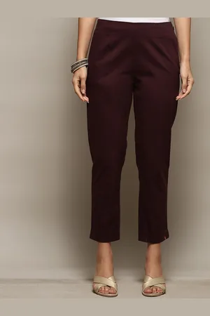Biba Women Mid-Rise Relaxed Fit Cropped Cotton Ethnic Trousers
