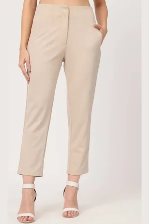 BEATNIK Women Flat-Front High-Rise Cropped Trousers