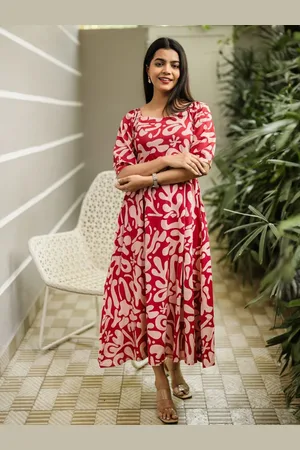 Hay Floral Printed Fit & Flare Midi Dress