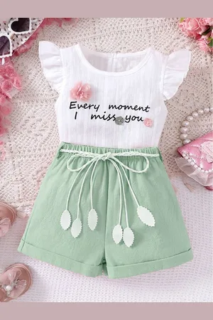 LULU & SKY Girls Printed Top with Shorts