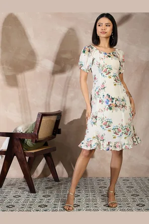 all about you Floral Printed Crepe Sheath Dress