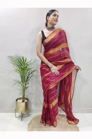 Moda Rapido Striped Pure Georgette Saree