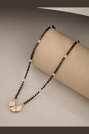 ATIBELLE Rose Gold-Plated Artificial Stones Mangalsutra
