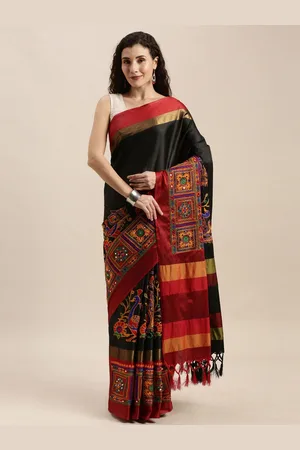 DIVASTRI Floral Embroidered Silk Cotton Banarasi Saree