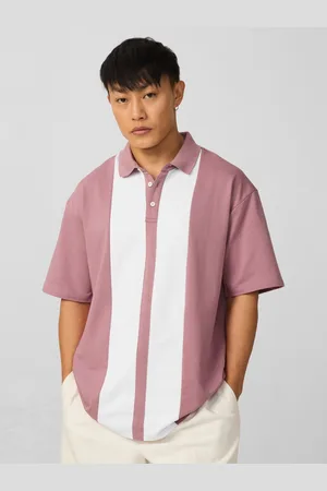 The Souled Store Men Colourblocked Polo Collar T-shirt