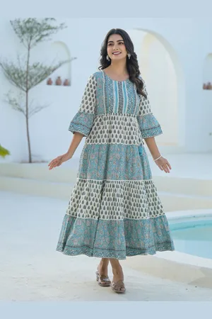 Juniper Ethnic Motifs Print Fit & Flare Maxi Dress
