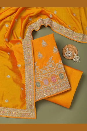 Koskii Art Silk Unstitched Dress Material