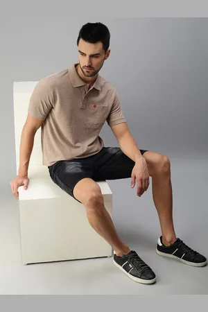 ONN Men Camel Brown Brand Logo Polo Collar T-shirt