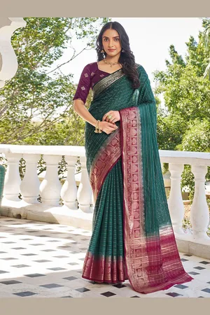 all about you Striped Zari Pure Silk Patola Saree