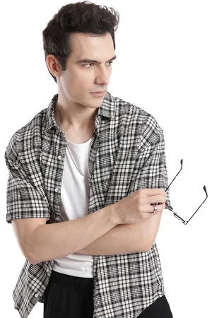 WROGN Men Custom Tartan Checks Opaque Checked Casual Shirt