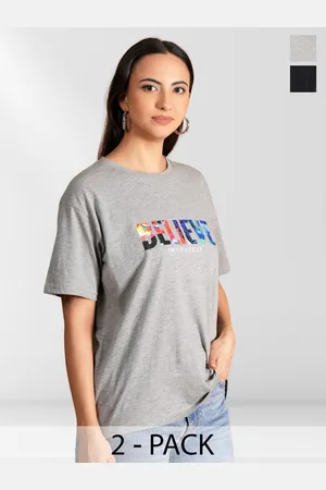Metronaut Women Typography 2 Printed Applique T-shirt