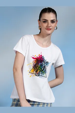 Moda Rapido Women Printed Bio Finish Applique T-shirt