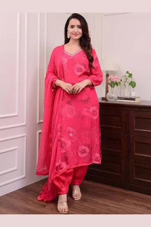 BAESD Women Floral Printed Regular Kurta with Patiala & With Dupatta