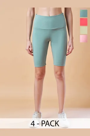 Color Capital Pack Of 4 Women Antimicrobial Above Knee Gym Tights