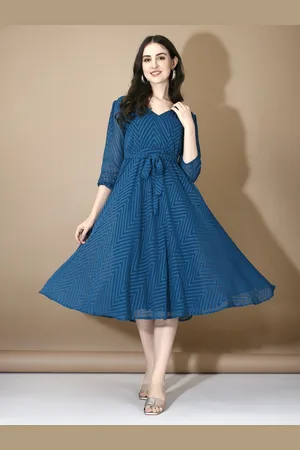 Ethnic Yard Georgette A-Line Midi Dress