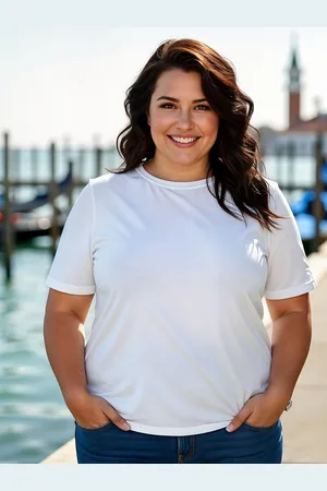Metronaut Women Plus Size Solid Round Neck Cotton T-shirt
