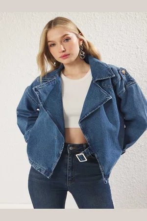 Trendyol Women Washed Crop Denim Jacket