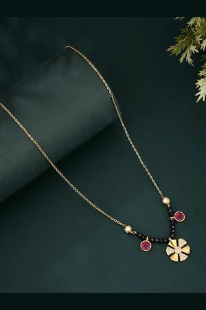 ATIBELLE Gold-Plated Artificial Stones Mangalsutra
