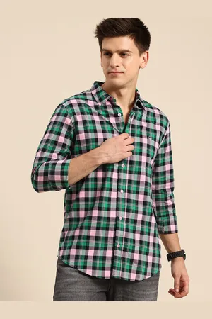 Benetton Tartan Checks Opaque Checked Casual Shirt