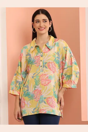 DEBONATELLA Women Tropical Printed Shirt Style Top