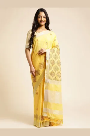 DIVASTRI Ethnic Motifs Embroidered Zari Saree