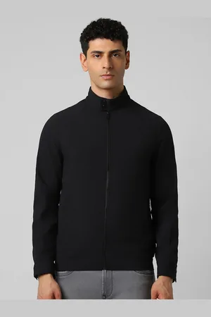 V Dot Men Open Front Jacket with Embroidered