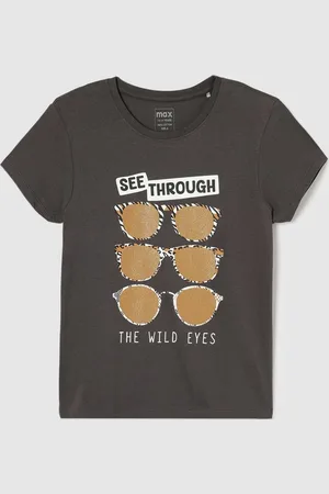 Max Collection Girls Graphic Printed Round Neck Cotton T-shirt