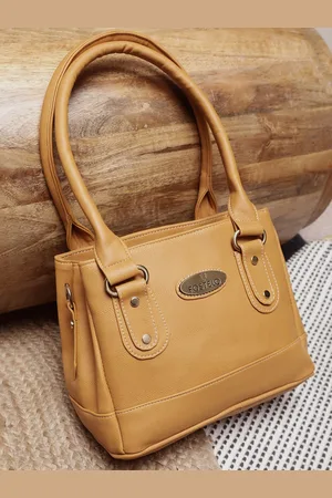 FOSTELO Orange PU Structured Shoulder Bag